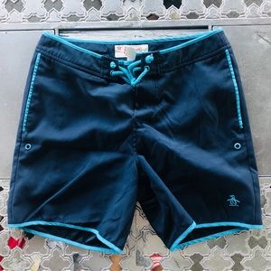 Original Penguin Men’s Polyester Dark Blue Shorts